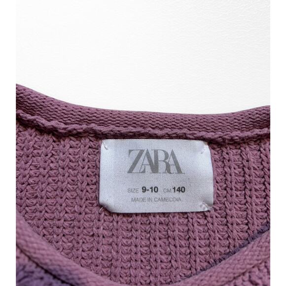 Zara Mauve Cropped Sweater, Size 9/10 - Picture 3 of 7